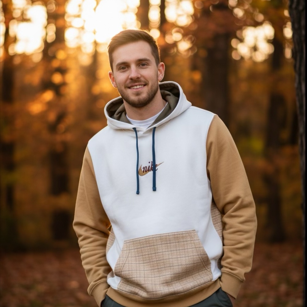 Nike Element Heavyweight Colorblock Plaid Pocket Hoodie